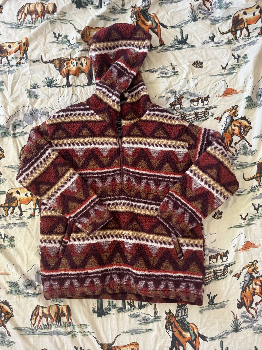 Wrangler Retro Plush Fuzz Quarter Zip Pullover | Size L 🤠